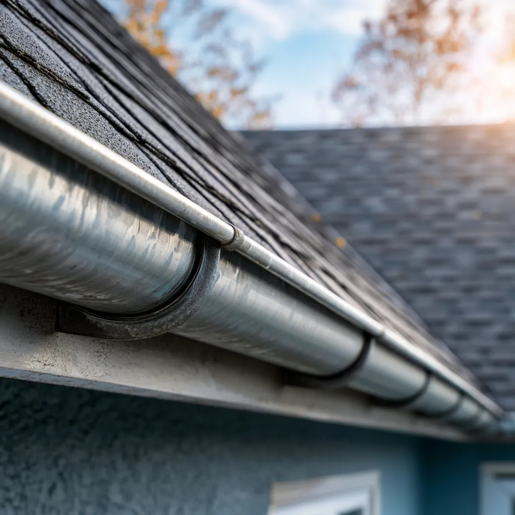 Close-up detail of roofing work